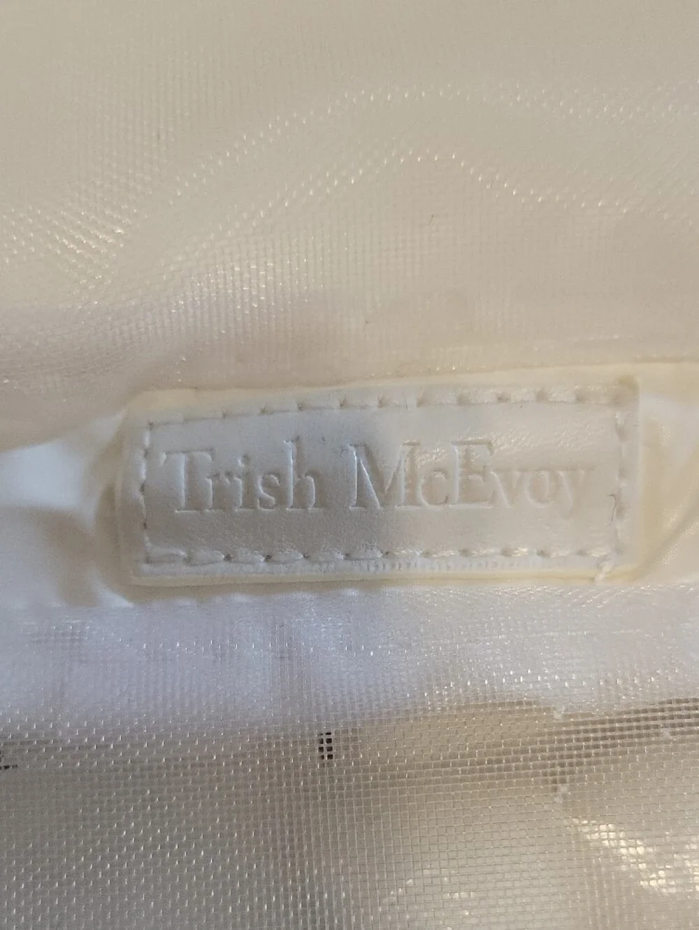Trish McEvoy White Quilted Cosmetic Pouch